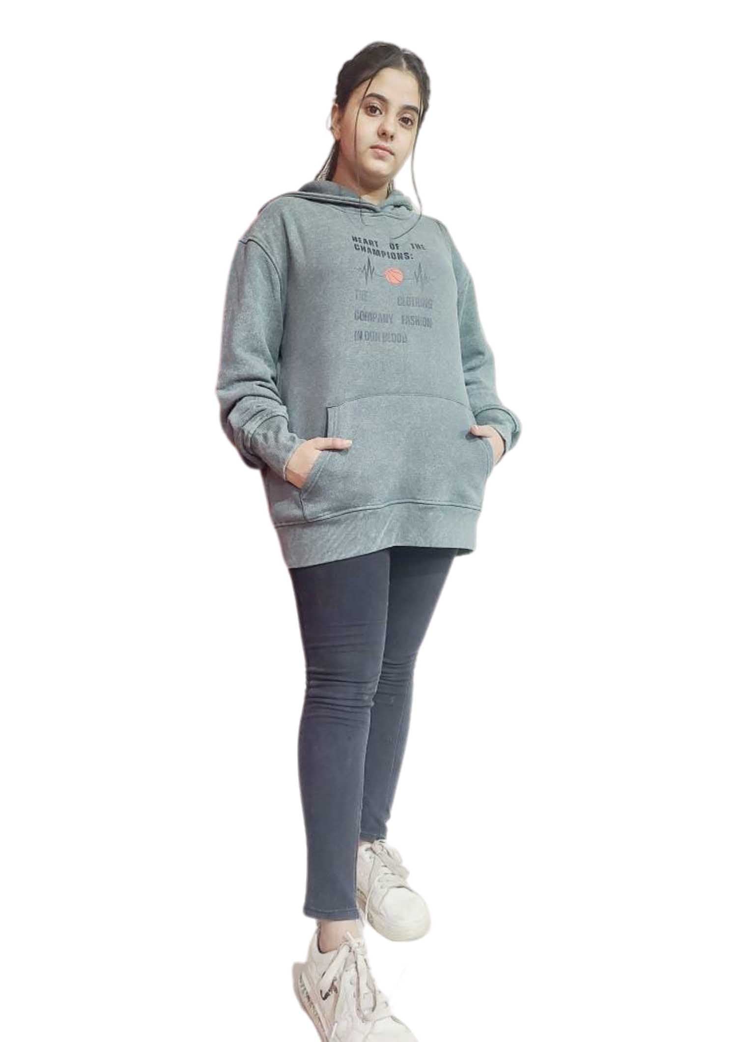 Snowy Green Hoody Acid Wash