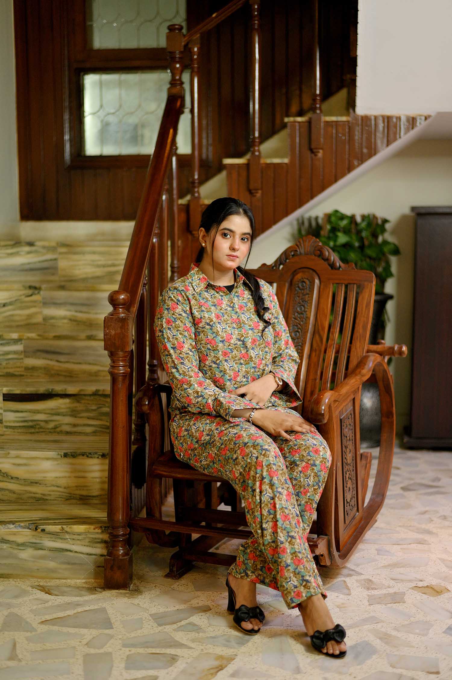 Pariezay All-Over Printed 'Pury Din K Lye' Shirt Inner T-shirt & Straight Trouser