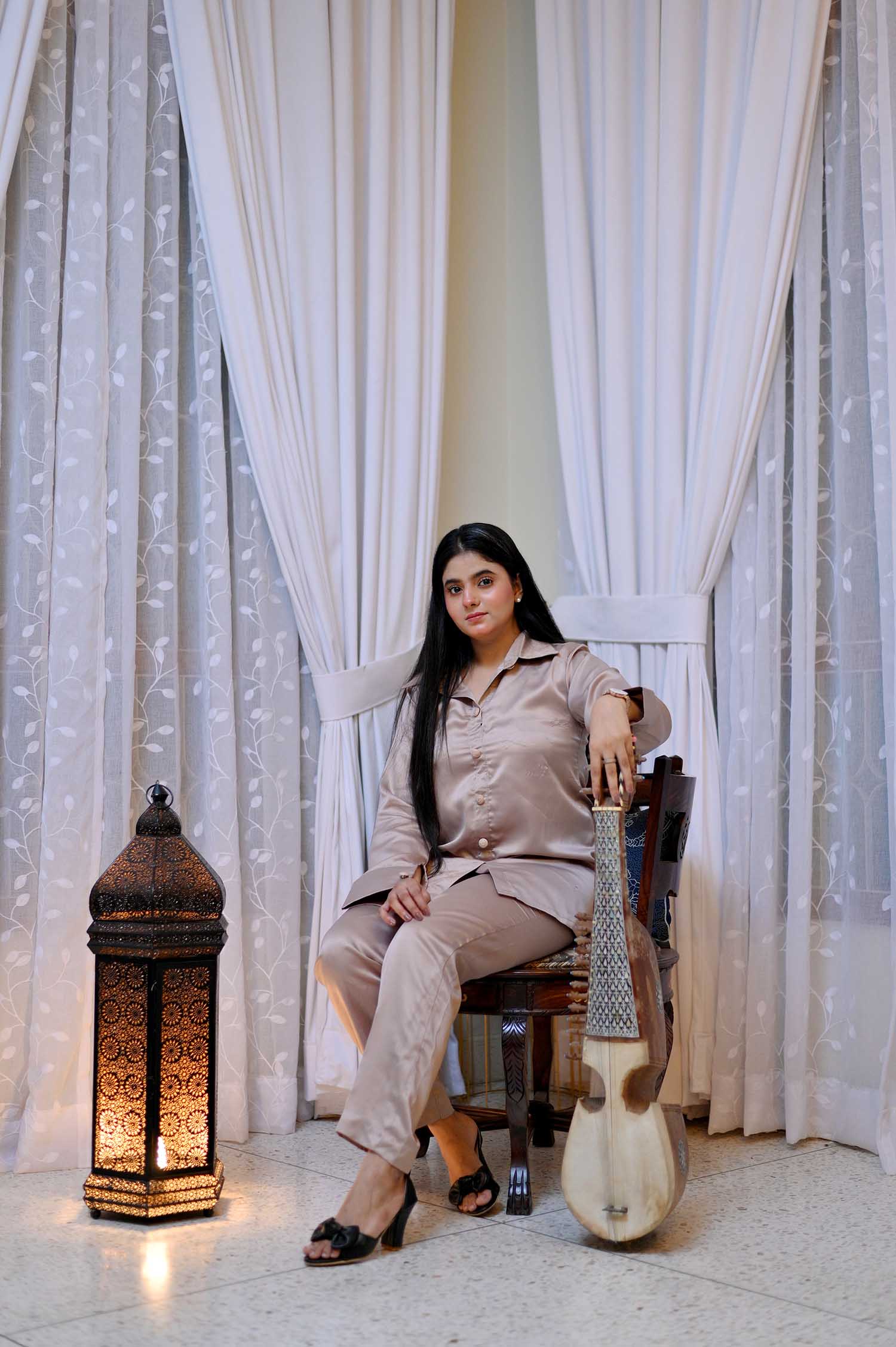 Shamak Dhamk Co-ord Set with Collar Cuff Shirt & Cigarette Pants