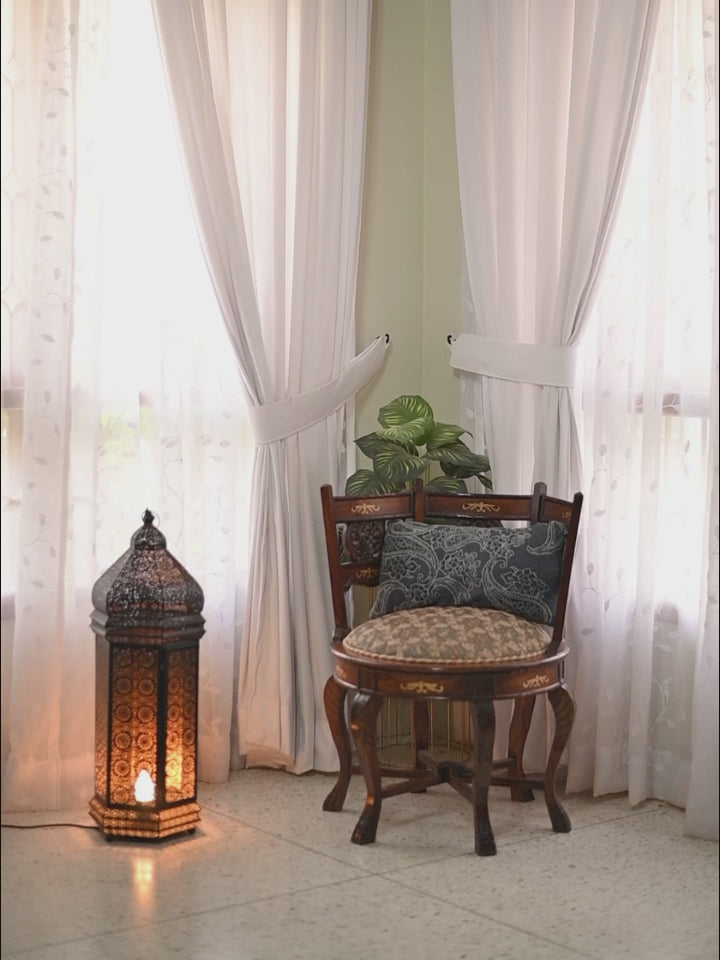 Cool Gray Moon Kurta with Collar Velvet Top & Fusion Trouser Set